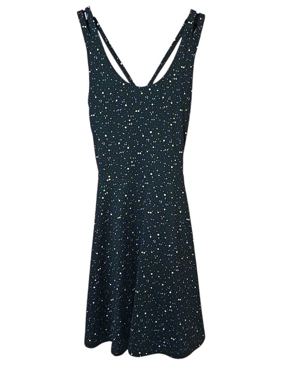 NWT Fabletics Boost Performance Dress XS Deep Sea Green Confetti Built-In Shorts